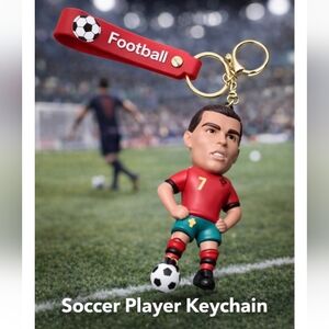 Football Keychain with Player Figurine, #7 Ronaldo